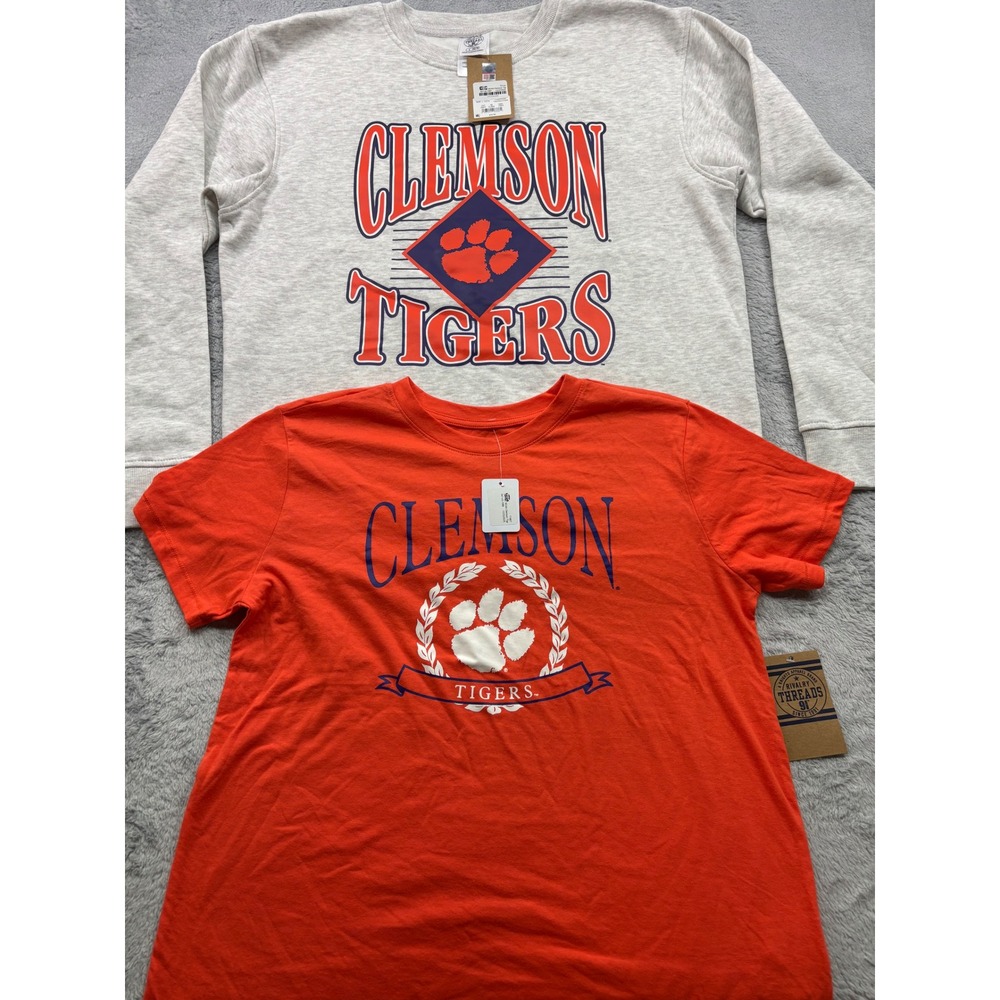 Clemson‎ Tigers Rivalry Threads Sweatshirt and T-Shirt Set Womens Large 12/14